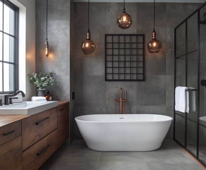 Bathroom industrial design modern bathrooms ideas shower open rustic floor designs wood lawrence mell bath architects house room door decoracion