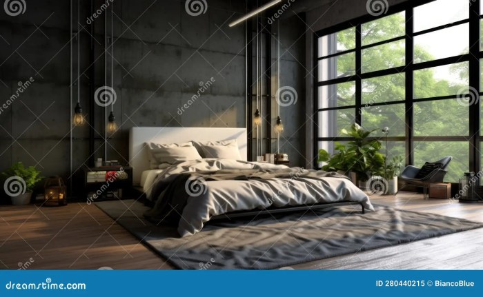 Desain kamar tidur industrial minimalis