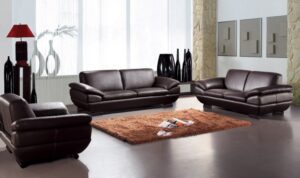 Leather sofa set brown dark modern contemporary piece three sofas genuine living room sets design sale designer