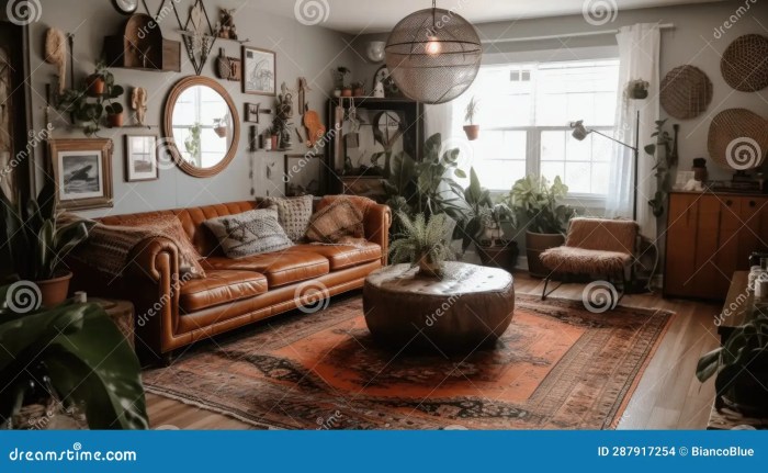 Desain industrial bohemian untuk rumah kecil